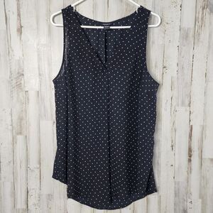 Talbots Georgette Tunic Tank Black Dots Size 1